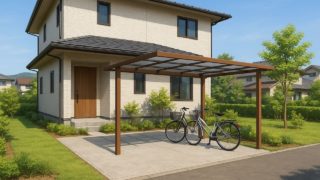 姫路市の戸建て外構に施工されたサイクルポートのイメージ