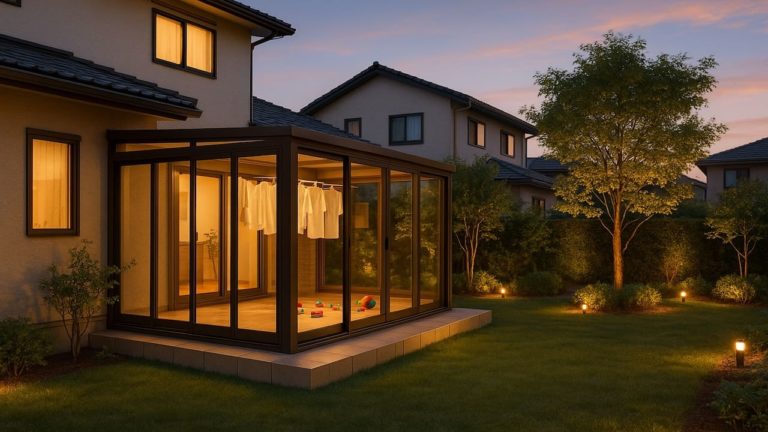 姫路市の戸建て外構に施工されたテラス囲い・サンルームのイメージ