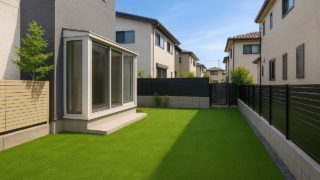 日野市の戸建て外構に施工された人工芝のイメージ