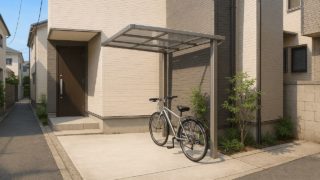 枚方市の戸建て外構に施工された自転車置き場のイメージ