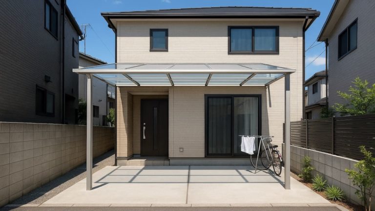 枚方市の戸建て外構に施工されたテラス屋根のイメージ