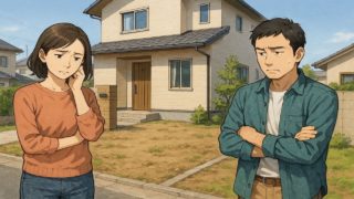 【平塚市】外構の失敗例5選|見積もり段階で分かっていた残念ポイント 平塚市の外構工事の失敗にがっかりする夫婦のイメージ