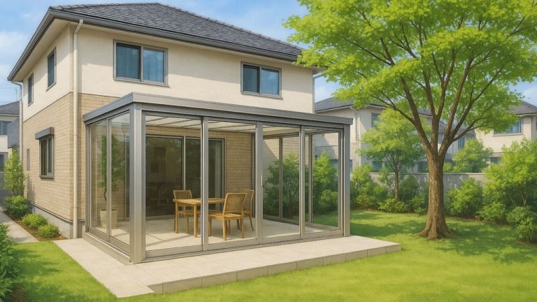 平塚市の戸建て外構に施工されたテラス囲い・サンルームのイメージ