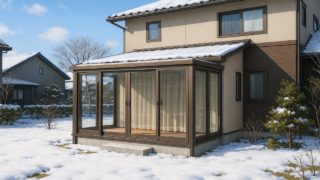 弘前市の戸建て外構に施工されたテラス囲い・サンルームのイメージ