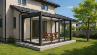 広島県の戸建て外構に施工されたテラス囲い・サンルームのイメージ