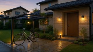 防府市の戸建て外構に施工された自転車置き場のイメージ