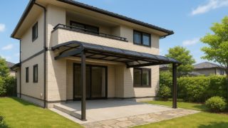 市原市の戸建て外構に施工されたテラス屋根のイメージ