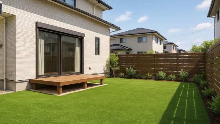 市川市の戸建て外構に施工された人工芝のイメージ