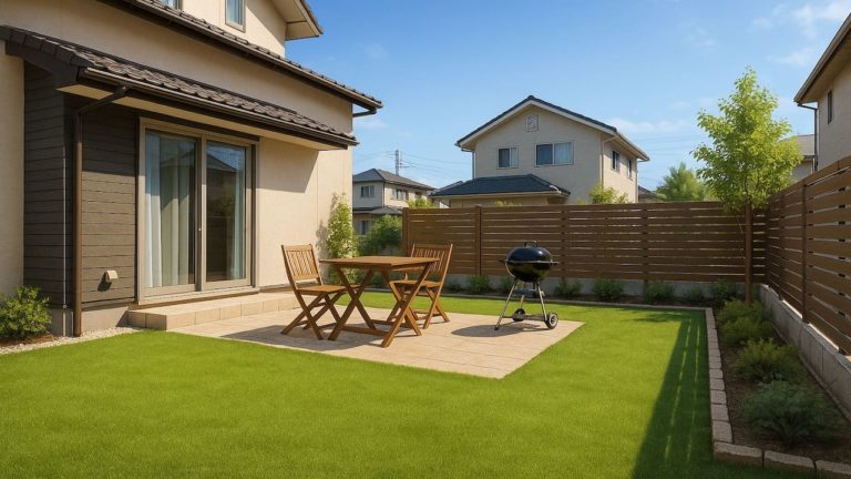 一宮市の戸建て外構に施工された人工芝のイメージ