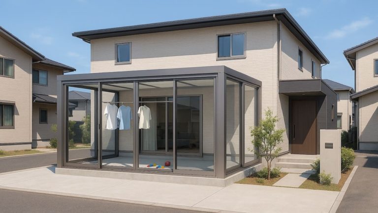 伊賀市の戸建て外構に施工されたテラス囲い・サンルームのイメージ