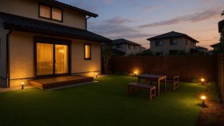 飯塚市の戸建て外構に施工された人工芝のイメージ