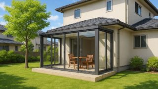 飯塚市の戸建て外構に施工されたテラス囲い・サンルームのイメージ