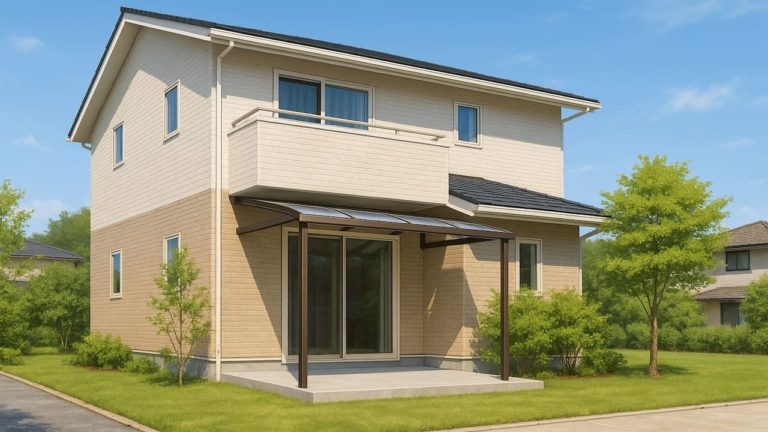 飯塚市の戸建て外構に施工されたテラス屋根のイメージ