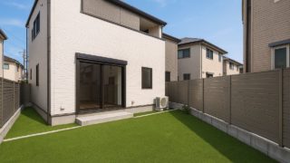 池田市の戸建て外構に施工された人工芝のイメージ
