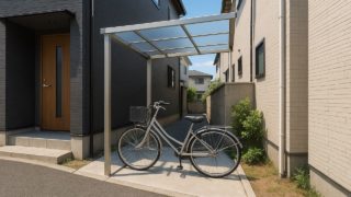 池田市の戸建て外構に施工された自転車置き場のイメージ