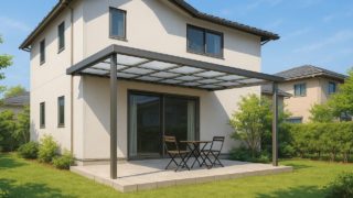 今治市の戸建て外構に施工されたテラス屋根のイメージ