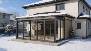 射水市の戸建て外構に施工されたテラス囲い・サンルームのイメージ