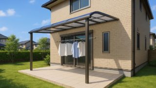 稲沢市の戸建て外構に施工されたテラス屋根のイメージ