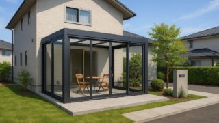 入間市の戸建て外構に施工されたテラス囲い・サンルームのイメージ