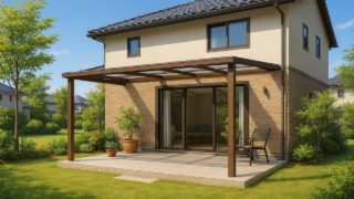 【入間市】テラス屋根の予算ライン|後悔しないための5つのチェック 入間市の戸建て外構に施工されたテラス屋根のイメージ