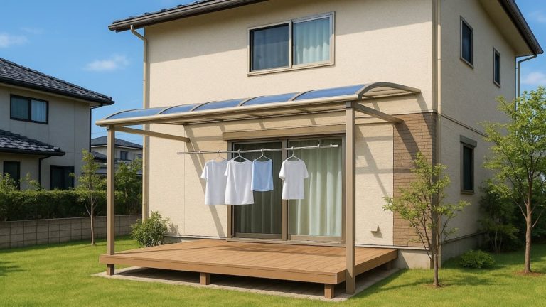 伊勢市の戸建て外構に施工されたテラス屋根のイメージ