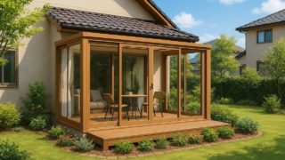 伊勢崎市の戸建て外構に施工されたテラス囲い・サンルームのイメージ