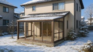 石狩市の戸建て外構に施工されたテラス囲い・サンルームのイメージ