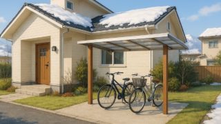 石川県の戸建て外構に施工された自転車置き場のイメージ