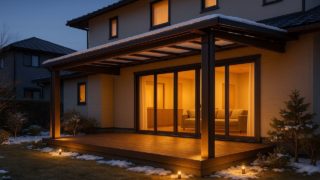 石川県の戸建て外構に施工されたテラス屋根のイメージ