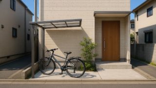 板橋区の戸建て外構に施工された自転車置き場のイメージ