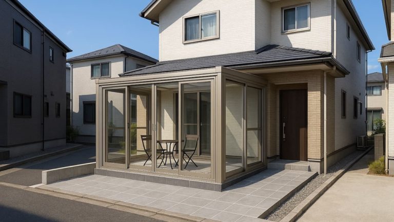 板橋区の戸建て外構に施工されたテラス囲い・サンルームのイメージ