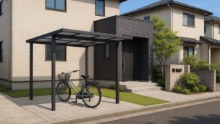 伊丹市の戸建て外構に施工された自転車置き場のイメージ