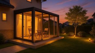 伊丹市の戸建て外構に施工されたテラス囲い・サンルームのイメージ