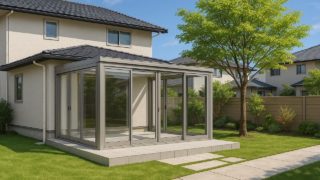 いわき市の戸建て外構に施工されたテラス囲い・サンルームのイメージ