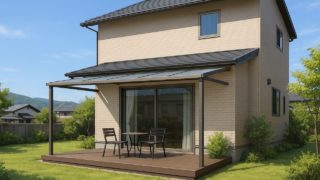 岩国市の戸建て外構に施工されたテラス屋根のイメージ