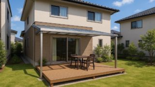 磐田市の戸建て外構に施工されたテラス屋根のイメージ