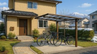 岩手県の戸建て外構に施工された自転車置き場のイメージ