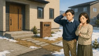 岩手県の外構工事の失敗にがっかりする夫婦のイメージ