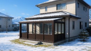 岩手県の戸建て外構に施工されたテラス囲い・サンルームのイメージ