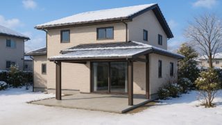 岩手県の戸建て外構に施工されたテラス屋根のイメージ