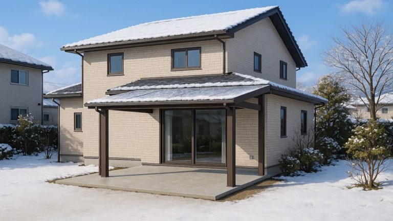 岩手県の戸建て外構に施工されたテラス屋根のイメージ