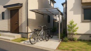 泉佐野市の戸建て外構に施工された自転車置き場のイメージ