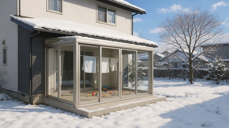 上越市の戸建て外構に施工されたテラス囲い・サンルームのイメージ