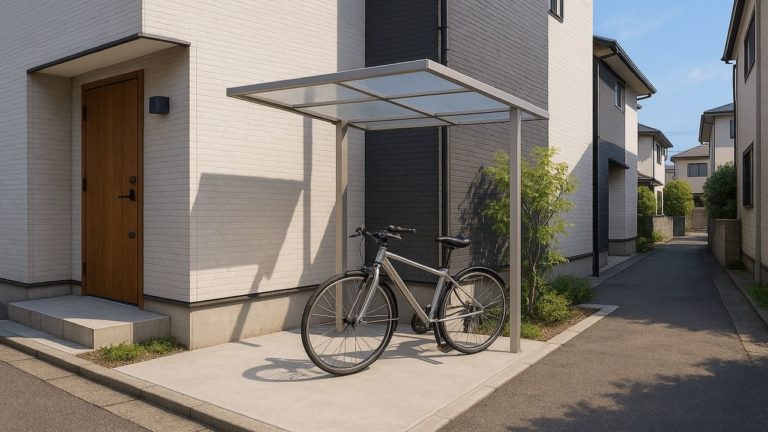 門真市の戸建て外構に施工された自転車置き場のイメージ