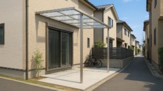 門真市の戸建て外構に施工されたテラス屋根のイメージ