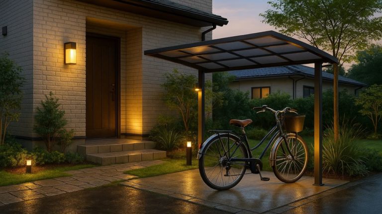 香川県の戸建て外構に施工された自転車置き場のイメージ