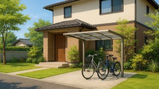 鹿児島県の戸建て外構に施工された自転車置き場のイメージ