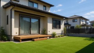 各務原市の戸建て外構に施工された人工芝のイメージ