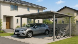 掛川市の戸建て外構に施工された自転車置き場のイメージ