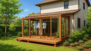 掛川市の戸建て外構に施工されたテラス囲い・サンルームのイメージ